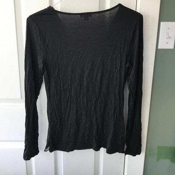 Black Illusion Scoop Neck Long Sleeve Shirt - Picture 3 of 3